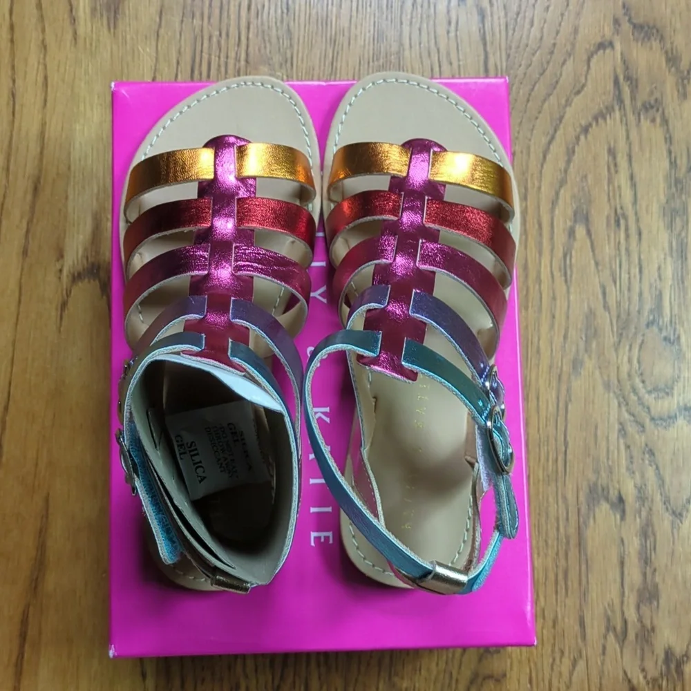 NIB Kelly & Katie Chloe Gladiator Rainbow Sandal Kids Size 2